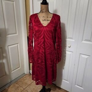 Elegant Red Lace Dress